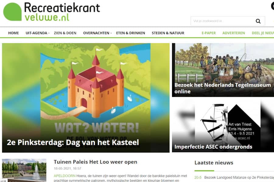 De Recreatiekrant Veluw online