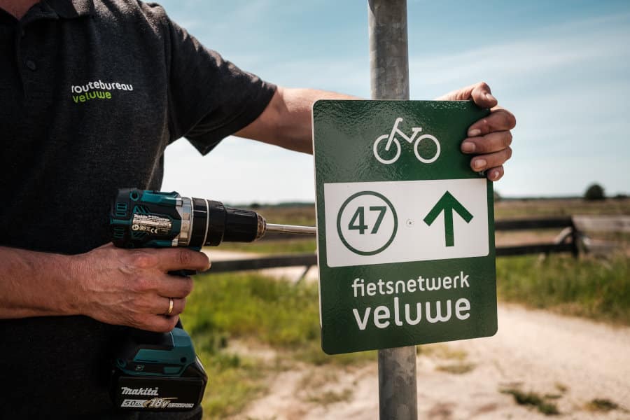 Thematisering van de regio - aanbrengen fietsbord